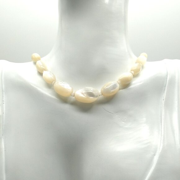 Mother of Pearl Single Strand Beaded Necklace - Picture 8 of 16